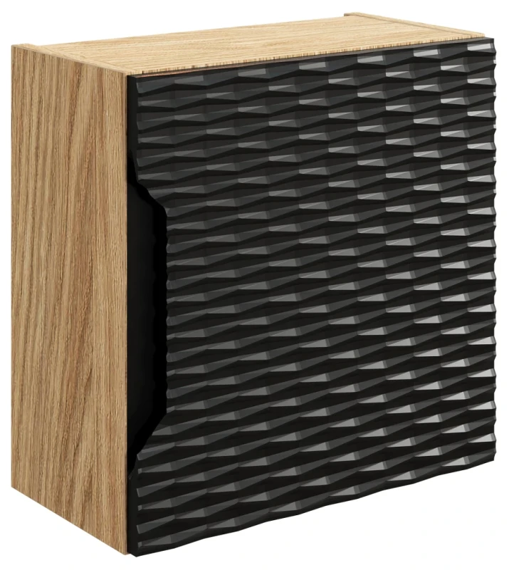 Szafka górna qubik 35 cm OCEAN BLACK czarny + dąb olejowany