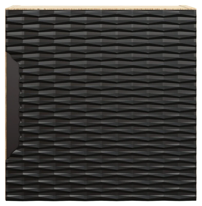 Szafka górna qubik 35 cm OCEAN BLACK czarny + dąb olejowany