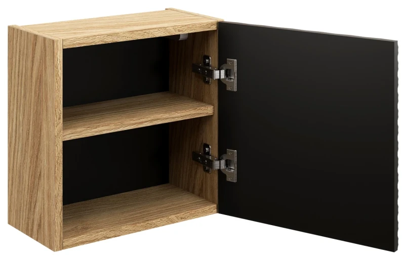 Szafka górna qubik 35 cm OCEAN BLACK czarny + dąb olejowany