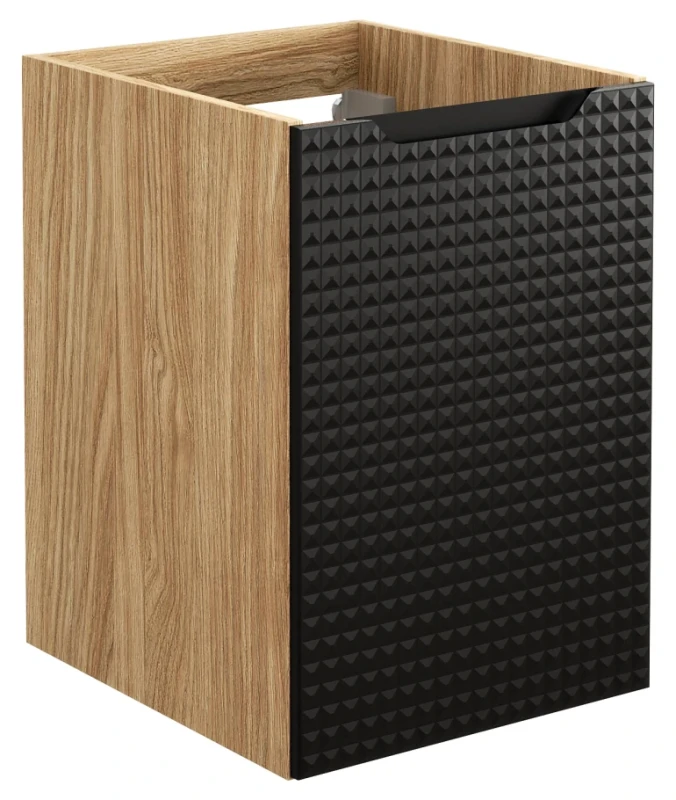 Szafka łazienkowa dolna pod blat 40 cm LUXOR BLACK czarny + dąb olejowany