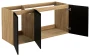 Szafka łazienkowa pod umywalkę 120 cm 3 drzwi LUXOR BLACK czarny + dąb olejowany