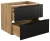 Szafka łazienkowa pod umywalkę 70 cm 2 szuflady LUXOR BLACK czarny + dąb olejowany