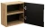 Szafka górna qubik 35 cm LUXOR BLACK czarny + dąb olejowany