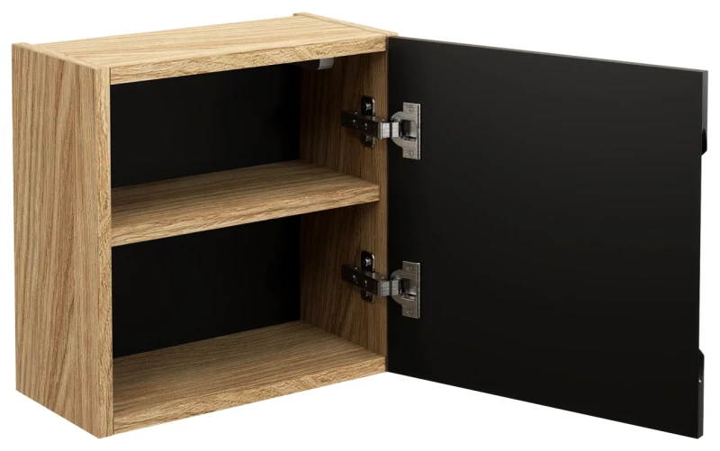 Szafka górna qubik 35 cm LUXOR BLACK czarny + dąb olejowany