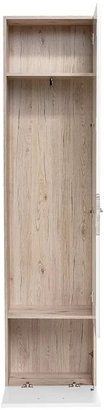 Zestaw mebli do przedpokoju Gustavo VIII pięć elementów dąb wellington/biały połysk