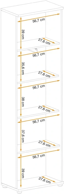 Szafa dwudrzwiowa Pedro 60 cm z lamelami do przedpokoju hickory jackson/czarny