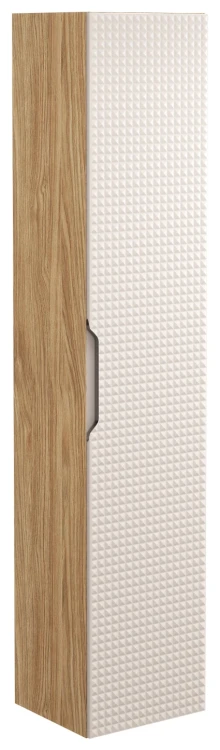 Szafka łazienkowa wysoka 1 drzwi LUXOR BEIGE beż + dąb olejowany