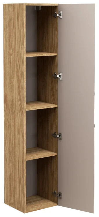 Szafka łazienkowa wysoka 1 drzwi LUXOR BEIGE beż + dąb olejowany
