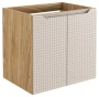 Szafka łazienkowa pod umywalkę 60 cm 2 drzwi LUXOR BEIGE beż + dąb olejowany