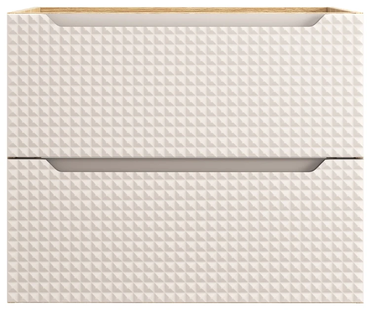Szafka łazienkowa pod umywalkę 70 cm 2 szuflady LUXOR BEIGE beż + dąb olejowany