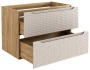 Szafka łazienkowa pod umywalkę 80 cm 2 szuflady LUXOR BEIGE beż + dąb olejowany