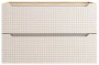 Szafka łazienkowa pod umywalkę 90 cm 2 szuflady LUXOR BEIGE beż + dąb olejowany