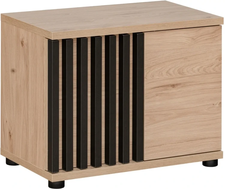 Zestaw mebli do przedpokoju Pedro VII z tapicerowanym wieszakiem hickory jackson/czarny bez poduszki