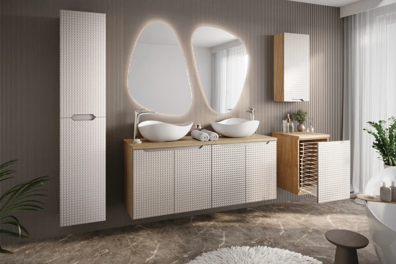 Szafka górna 35 cm LUXOR BEIGE beż + dąb olejowany