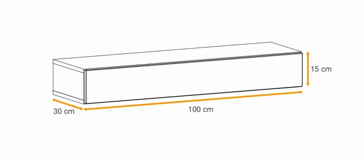Szuflada Easy V 100 cm konsola ścienna do przedpokoju dąb wotan