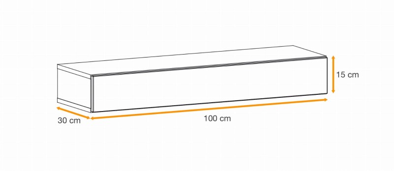 Szuflada Easy V 100 cm konsola ścienna do przedpokoju dąb wotan