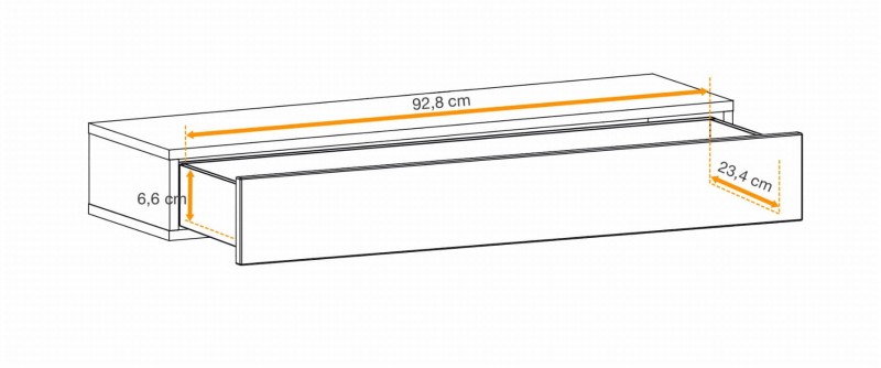 Szuflada Easy V 100 cm konsola ścienna do przedpokoju dąb wotan