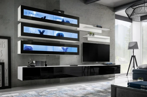 Meblościanka Fly J2 zestaw 7 elementów z oświetleniem LED do salonu