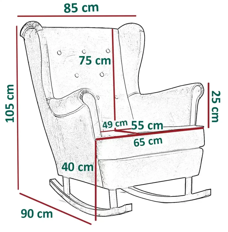 Fotel uszak Lily na płozach