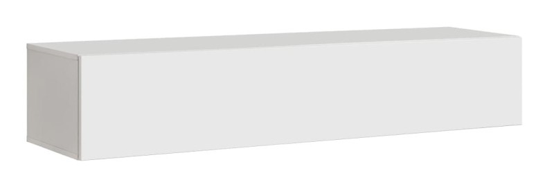 Szafka wisząca Fly 160 cm z dwiema komorami wysoki połysk do salonu biały/biały połysk