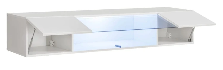 Witryna wisząca Fly 52 pozioma 160 cm z oświetleniem LED do salonu