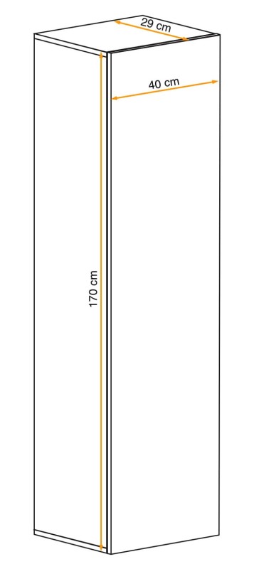 Szafka wisząca Fly 40 pionowa 40 cm z trzema półkami do salonu