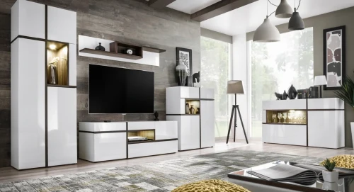 Półka wisząca Cross 150 cm do salonu biały mat/perla elm