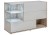 Komoda Silk 120 cm z oświetleniem LED do salonu perla gray/dąb wellington