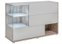 Komoda Silk 120 cm z oświetleniem LED do salonu perla gray/dąb wellington