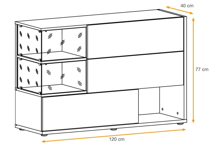 Komoda Silk 120 cm z oświetleniem LED do salonu