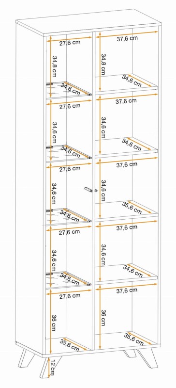 Meblościanka Liam z biokominkiem oświetlenie LED zestaw do salonu hickory jackson/czarny