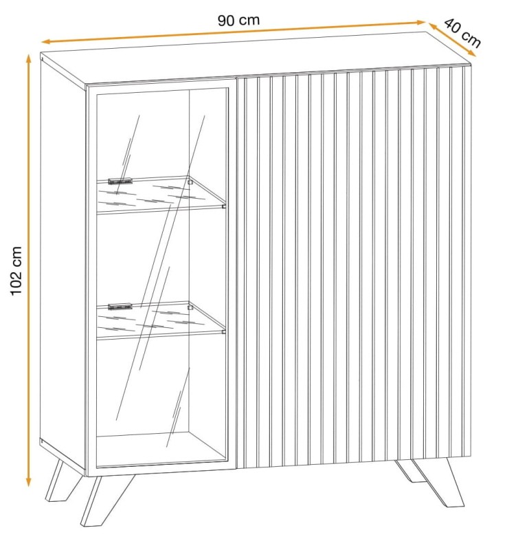 Meblościanka Liam z biokominkiem oświetlenie LED zestaw do salonu hickory jackson/czarny