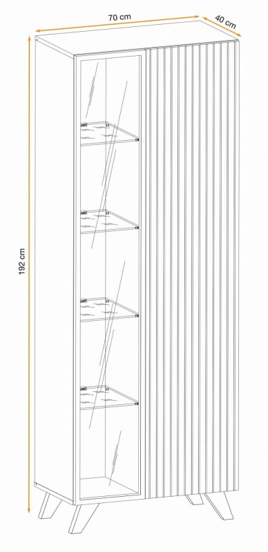Meblościanka Liam z oświetleniem LED zestaw do salonu hickory jackson/czarny