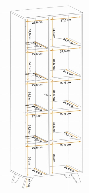 Meblościanka Liam z oświetleniem LED zestaw do salonu hickory jackson/czarny
