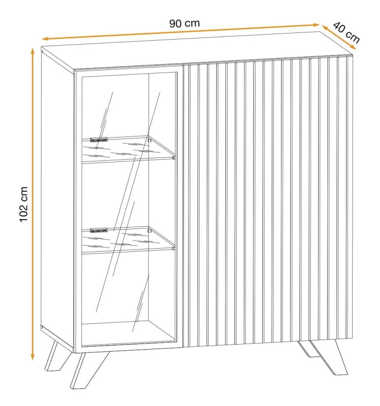 Meblościanka Liam z oświetleniem LED zestaw do salonu hickory jackson/czarny