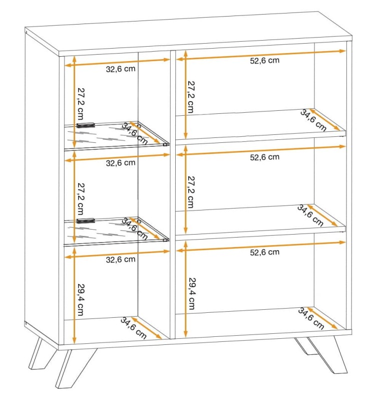 Meblościanka Liam z oświetleniem LED zestaw do salonu hickory jackson/czarny