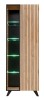 Witryna wysoka Liam 70 cm z LED do salonu hickory jackson/czarny