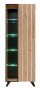 Witryna wysoka Liam 70 cm z LED do salonu hickory jackson/czarny