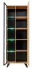 Witryna wysoka Liam 70 cm z LED do salonu hickory jackson/czarny