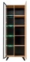 Witryna wysoka Liam 70 cm z LED do salonu hickory jackson/czarny