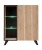 Witryna niska Liam 90 cm z LED do salonu hickory jackson/czarny