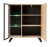 Witryna niska Liam 90 cm z LED do salonu hickory jackson/czarny