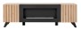 Szafka RTV Liam 160 cm z biokominkiem do salonu hickory jackson/czarny