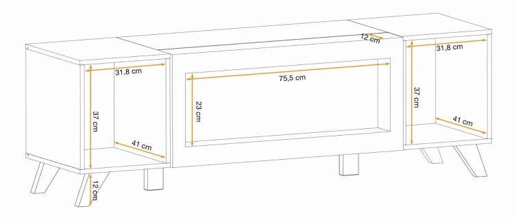 Szafka RTV Liam 160 cm z biokominkiem do salonu hickory jackson/czarny