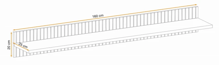 Półka wisząca Liam 160 cm do salonu hickory jackson/czarny