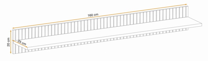 Półka wisząca Liam 160 cm do salonu hickory jackson/czarny