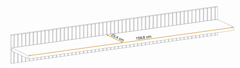 Półka wisząca Liam 160 cm do salonu hickory jackson/czarny