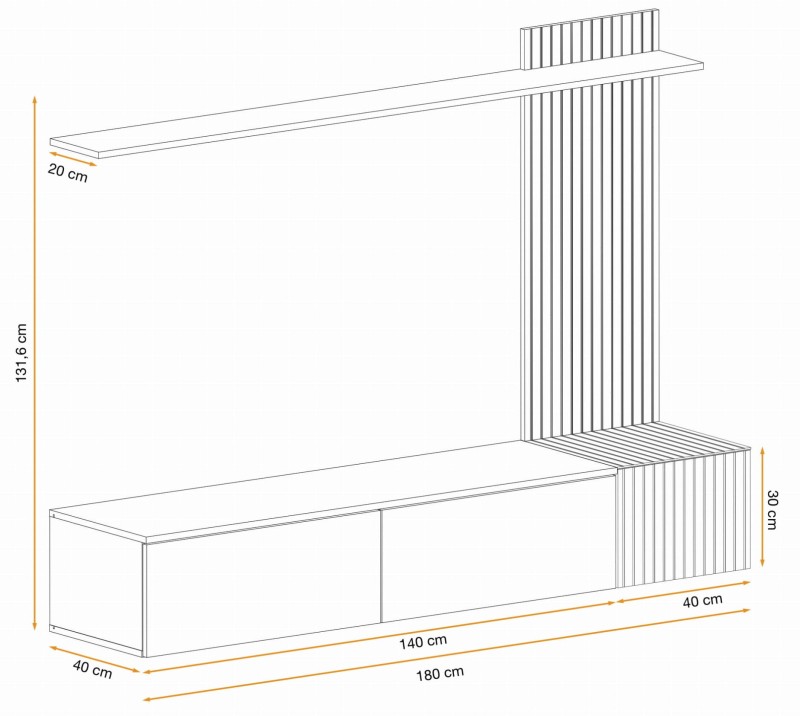 Meblościanka Solo zestaw 3 elementy do salonu kaszmir/dąb artisan/czarne paski