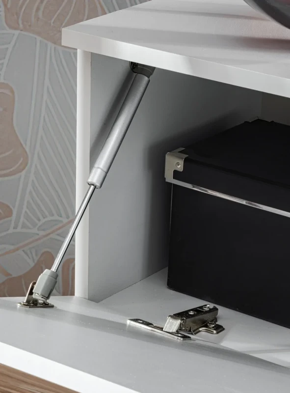 Meblościanka Verti z oświetleniem LED panel ścienny z lamelami do salonu