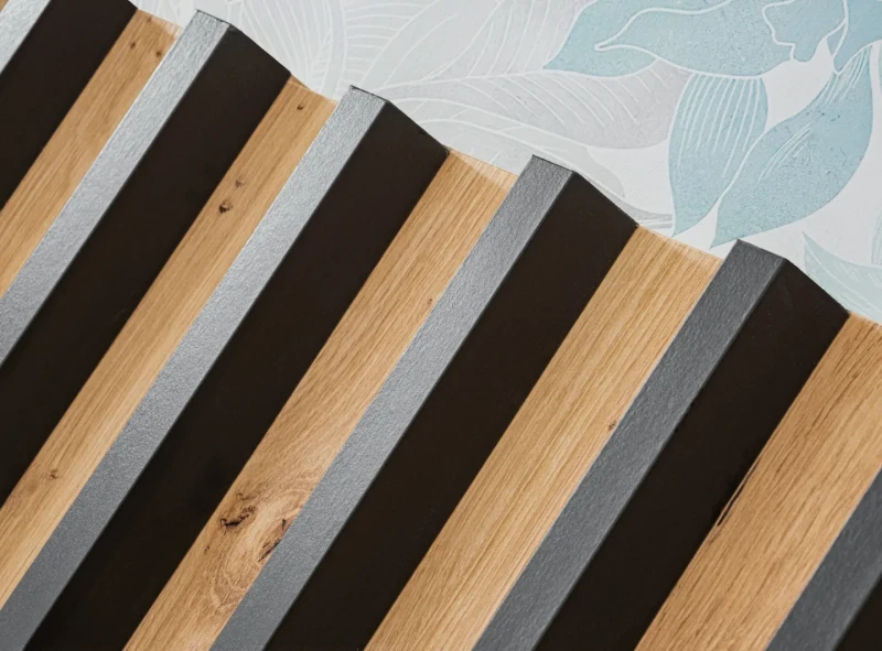 Meblościanka Verti z oświetleniem LED panel ścienny z lamelami do salonu